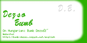 dezso bumb business card